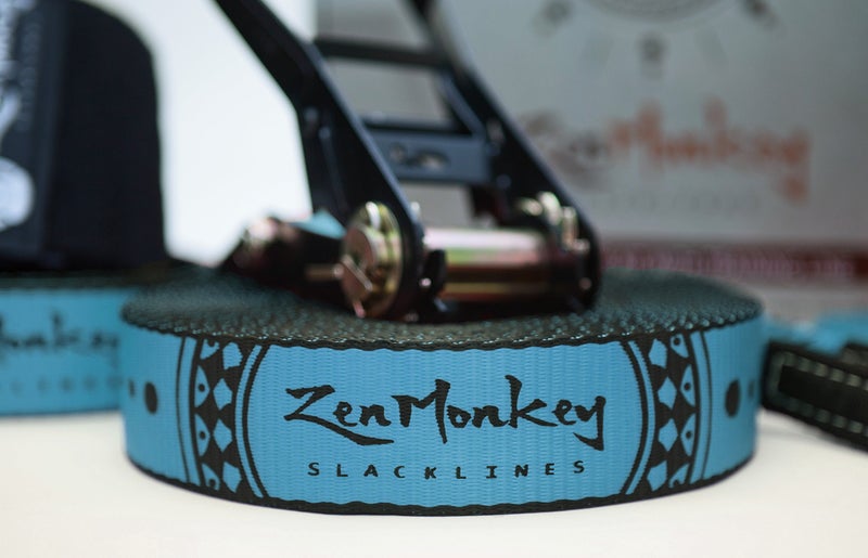 ZenMonkey Slacklines ZenMonkey Slackline Kit with Tree Guards, Fabric Carrying Bag and Instructions, 60 Feet, Easy Setup for Family, Kids and Adults - Image 2
